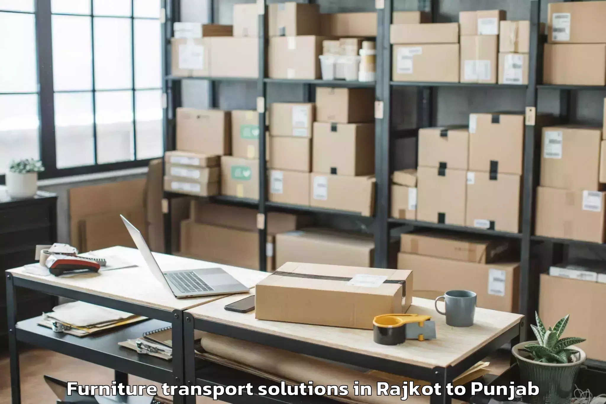 Professional Rajkot to Kapurthala Furniture Transport Solutions